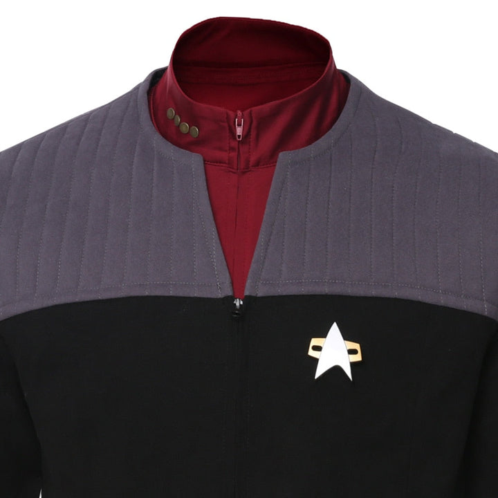 Star Trek Jean-Luc Picard Vest Shirt Coat Jacket Tops Cosplay Costume Uniform for Men From Yicosplay