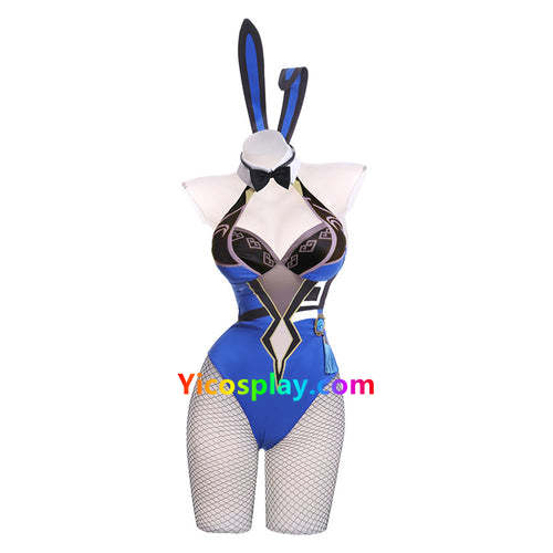 Genshin Impact Yelan Cosplay Costume Bunny Girls Jumpsuit Outfits Halloween Suit-Yicosplay