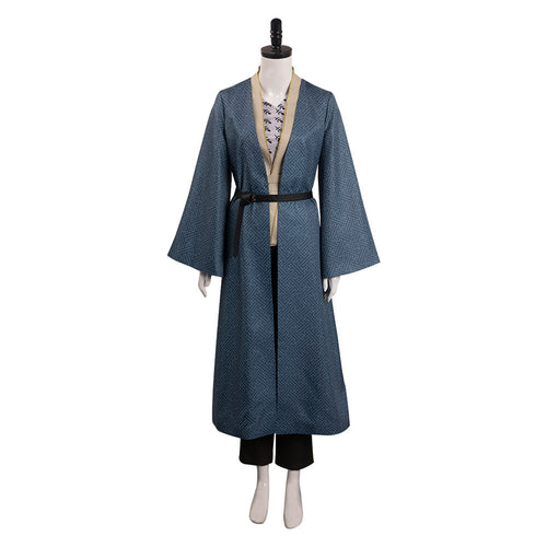 Scían Blue Herringbone Long Robe Cosplay Costume From Yicosplay