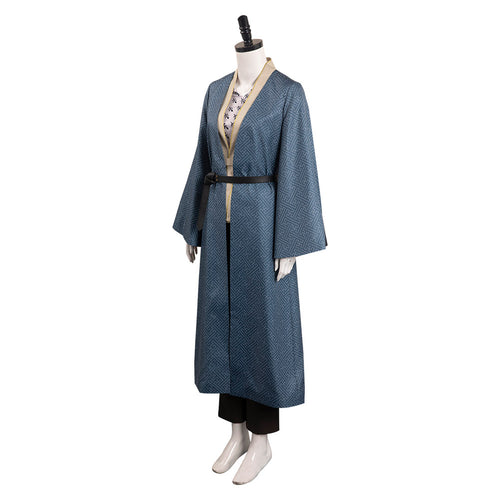 Scían Blue Herringbone Long Robe Cosplay Costume From Yicosplay