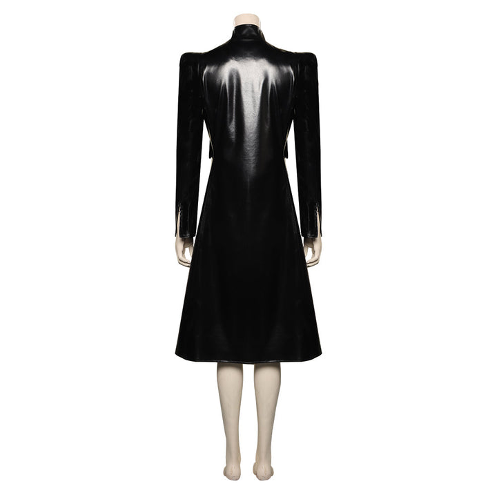 Lucifer Black Faux Leather Longline Coat Cosplay Costume From Yicosplay