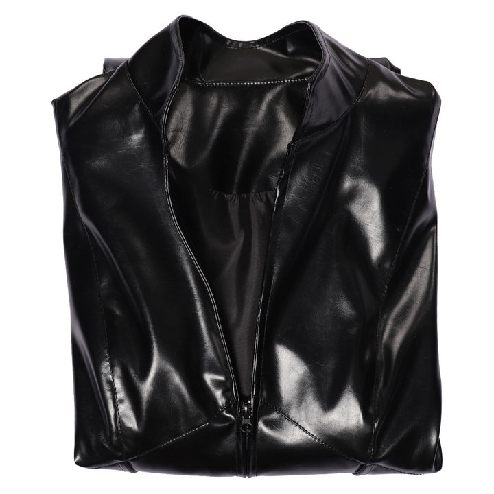 Lucifer Black Faux Leather Longline Coat Cosplay Costume From Yicosplay