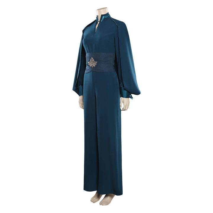 Breha Organa Teal Wide-Leg Jumpsuit Cosplay Costume From Yicosplay