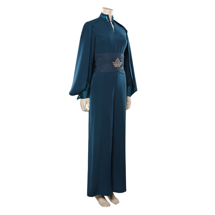 Breha Organa Teal Wide-Leg Jumpsuit Cosplay Costume From Yicosplay