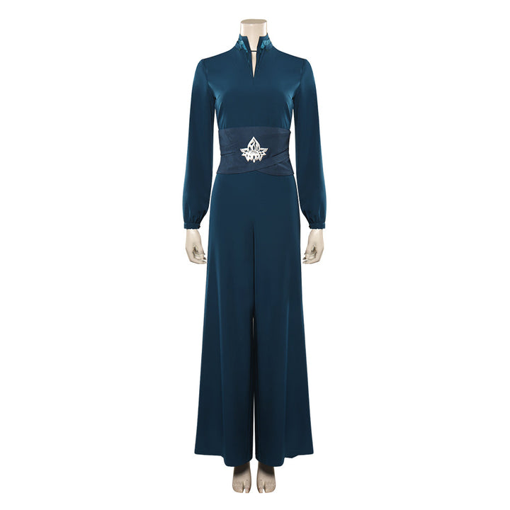 Breha Organa Teal Wide-Leg Jumpsuit Cosplay Costume From Yicosplay