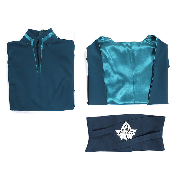 Breha Organa Teal Wide-Leg Jumpsuit Cosplay Costume From Yicosplay