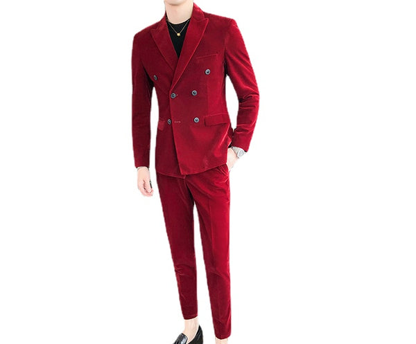 Austin Powers Red Velvet Suit Halloween Halloween Costume Cosplay Outfit for Adult-Yicosplay