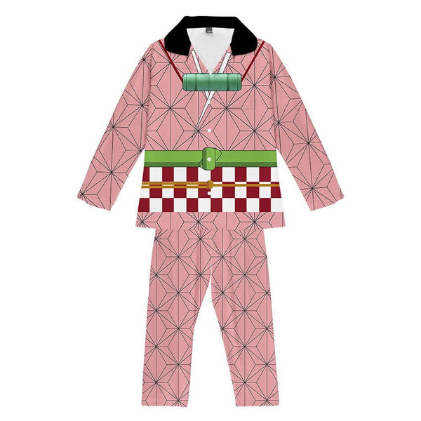 Demon Slayer Kamado Nezuko Cosplay Sleepwear Pajamas Set Costumes-Yicosplay