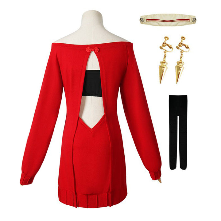 Yor Forger Red Sweater Dress Cosplay Costume – Yicosplay