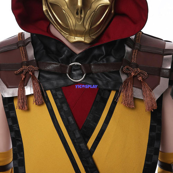 Mortal Kombat 11 Scorpion Outfit Adult Halloween Carnival Suit Cosplay Costume-Yicosplay