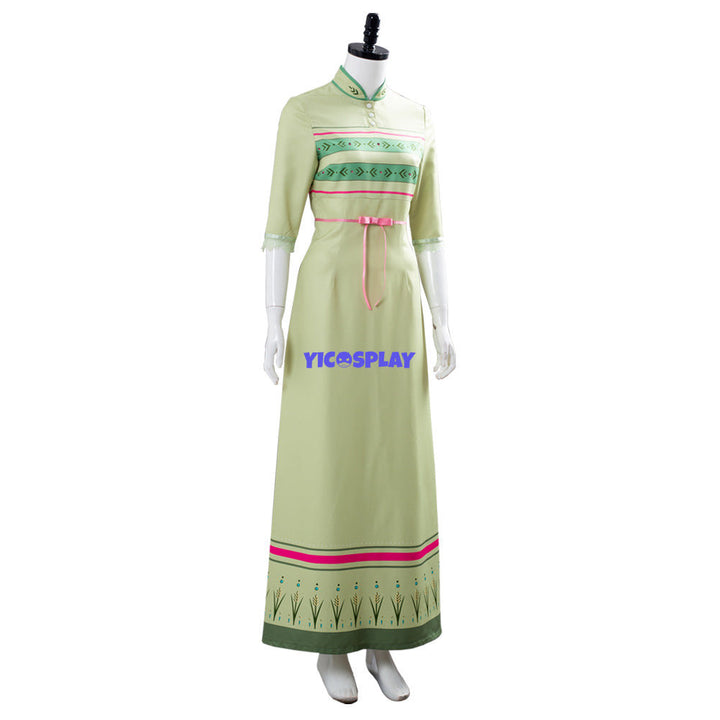 Frozen 2 Anna Nightgown Gown Green Arendelle Bedroom Dress Cosplay Costume-Yicosplay