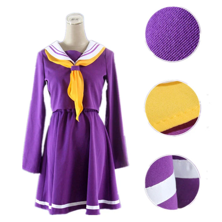 No Game No Life Shiro Sailor Suit Cosplay Uniform Costume-Yicosplay
