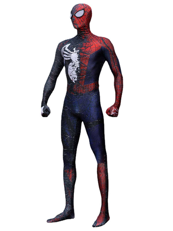 Marvel Comics Cosplay Spider Man Half-Symbiote Cosplay Costumes for Adult-Yicosplay
