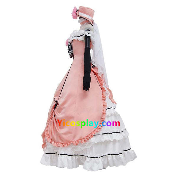 Black Butler Ciel Phantomhive Light Pink Long Dress Cosplay Costume-Yicosplay