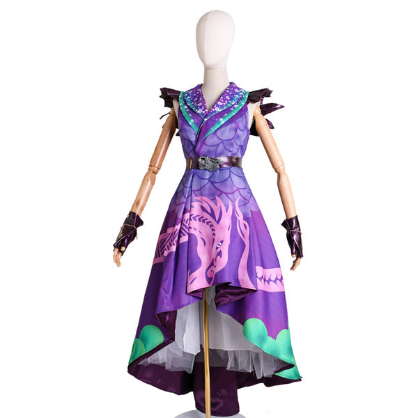 Mal Descendants Costume Descendants 3 Purple Princess Dress Halloween Cosplay Costume-Yicosplay