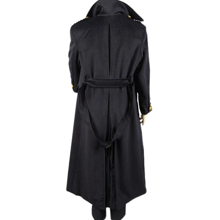 Doctor Who Dr. Dark Blue or Black Wool Trench Adult Cosplay Coat Costumes-Yicosplay