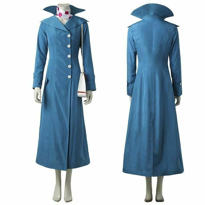Despicable Me 3 Gru Wife Lucy Wilde Cosplay Dress Halloween Costume Outfit With Scarf-Yicosplay