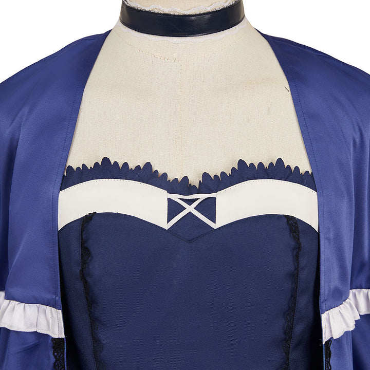 Summer Pockets Kamome Kushima Women Blue Dress Cosplay Costume – Yicosplay