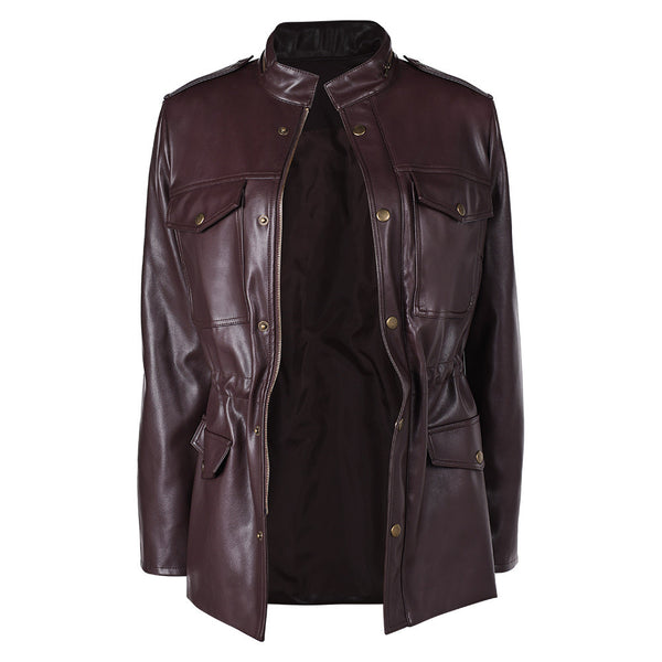 Carol Peletier Women Brown Leather Coat Cosplay Costume From Yicosplay