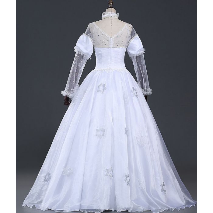 Alice In Wonderland White Queen Costume Cosplay Dress-Yicosplay
